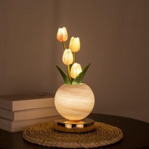 Premium tulip night light gift lamp glowing warmly